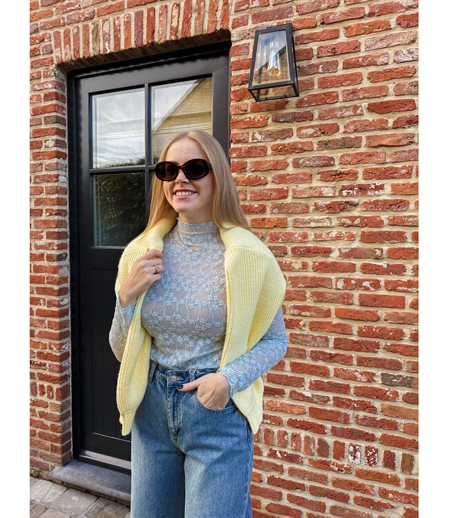 Kanten top lichtblauw