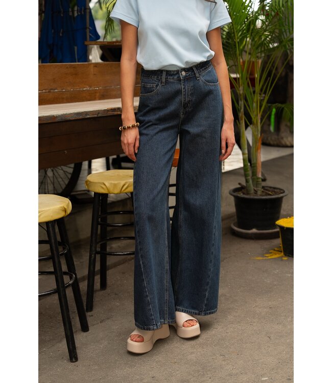 Barnes palazzo jeans donkerblauw