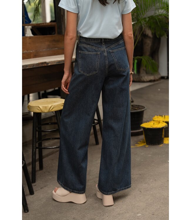 Barnes palazzo jeans donkerblauw