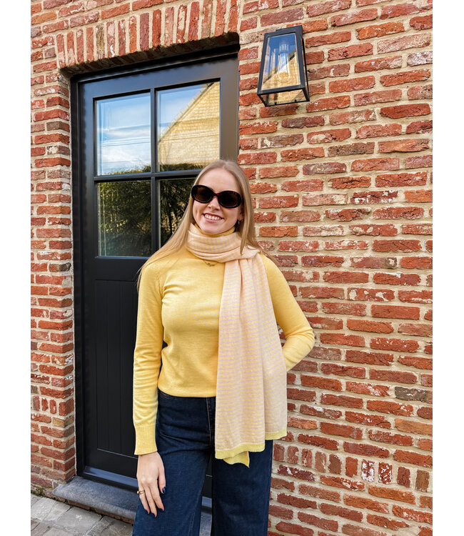 Tyra sjaal roze-geel