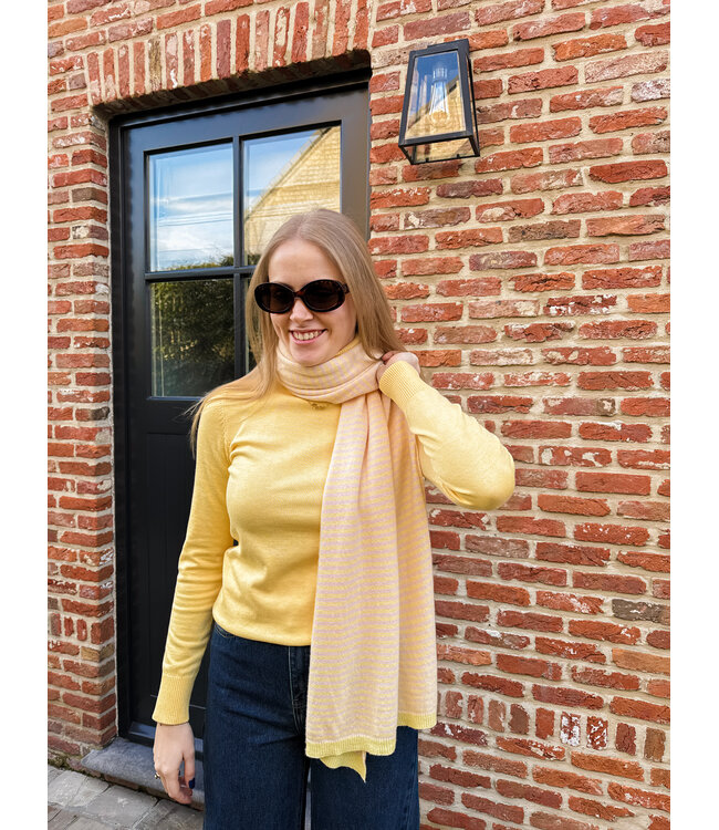 Tyra sjaal roze-geel