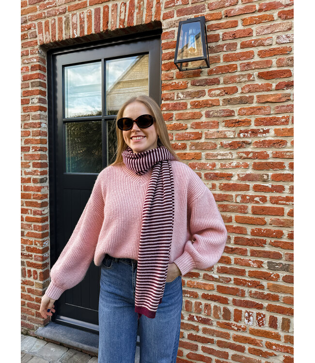 Tyra sjaal bordeaux-roze
