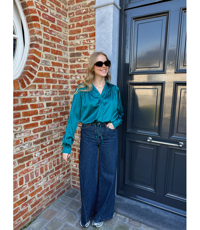 Barnes palazzo jeans donkerblauw