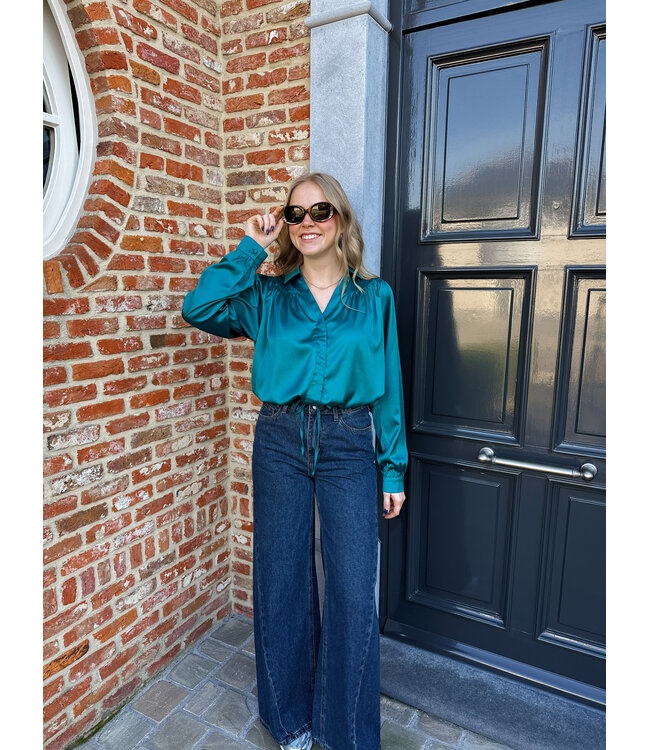 Barnes palazzo jeans donkerblauw