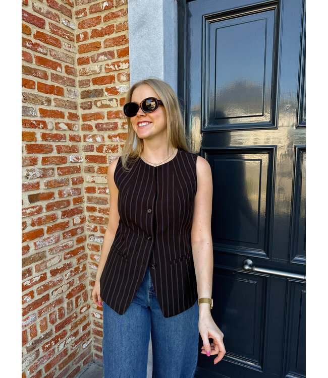 Pantelea gilet donkerbruin