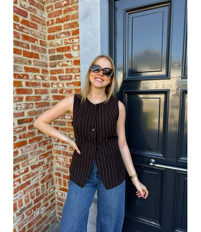 Pantelea gilet donkerbruin
