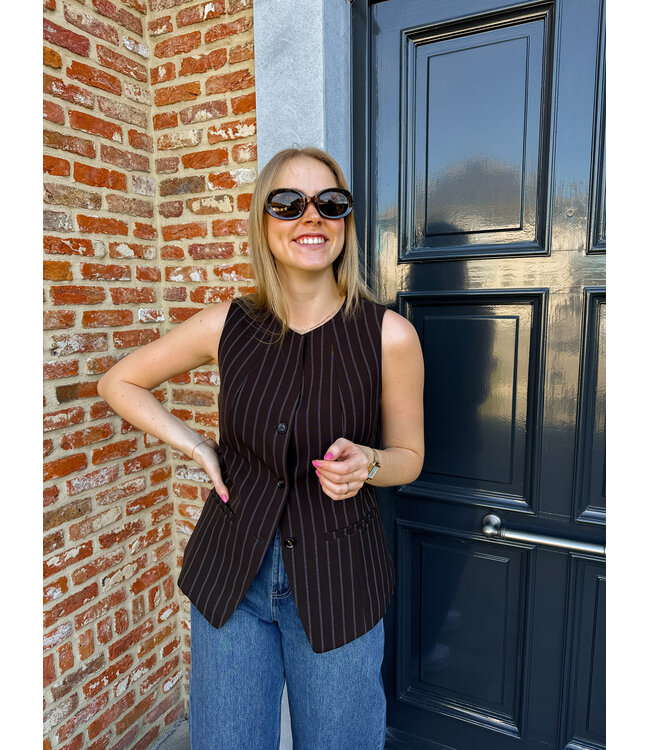 Pantelea gilet donkerbruin