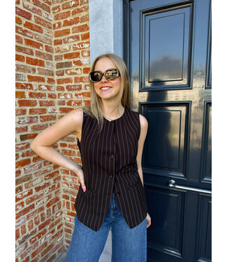 Pantelea gilet donkerbruin