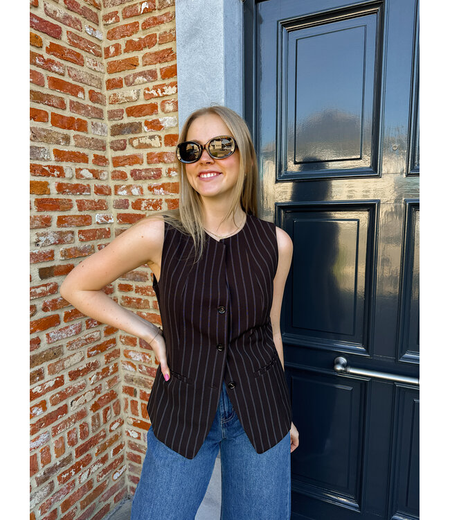 Pantelea gilet donkerbruin