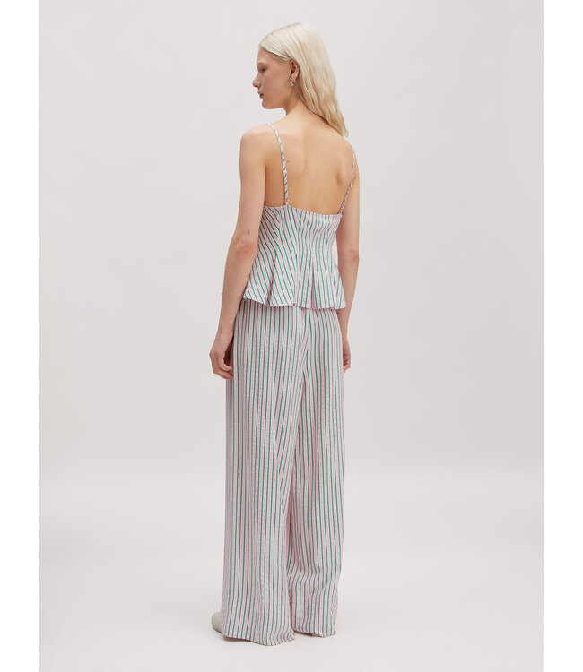 Isela gestreepte top roos-groen