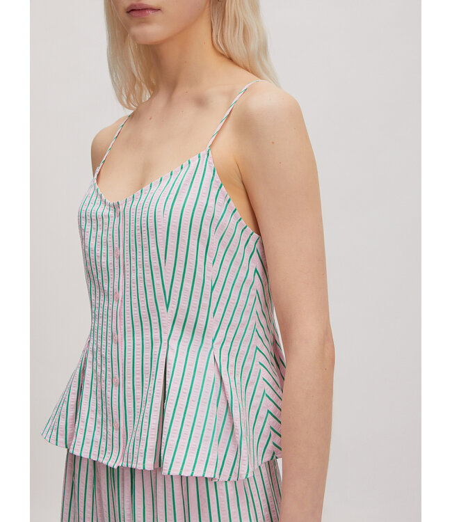 Isela gestreepte top roos-groen