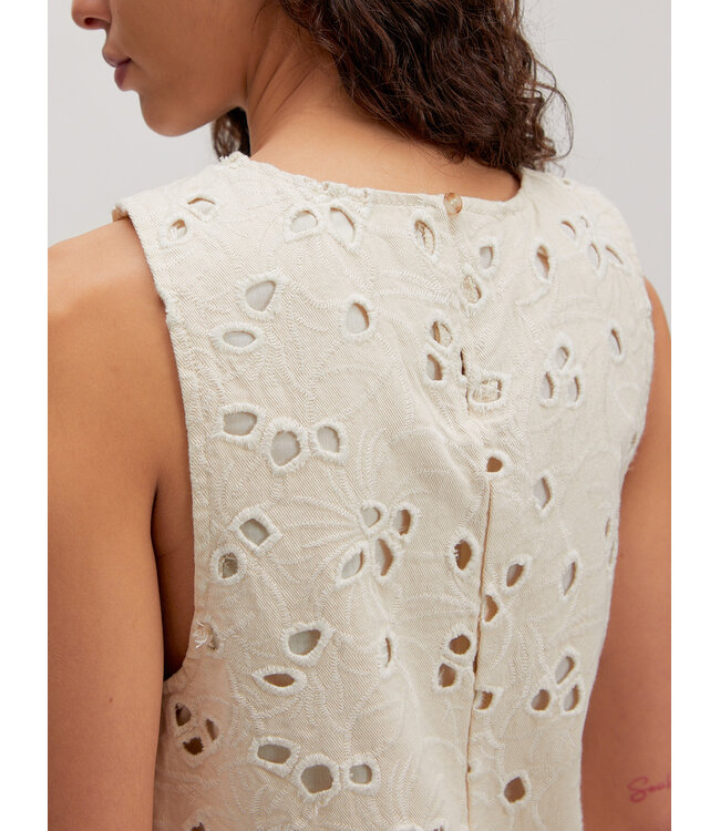 Nicky denim jurk beige