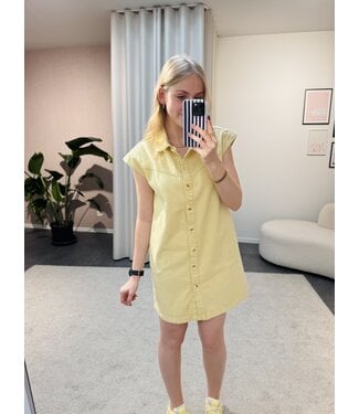 Celia denim jurk geel