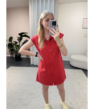 Celia denim jurk rood
