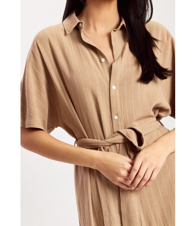 Ada linnen jurk camel
