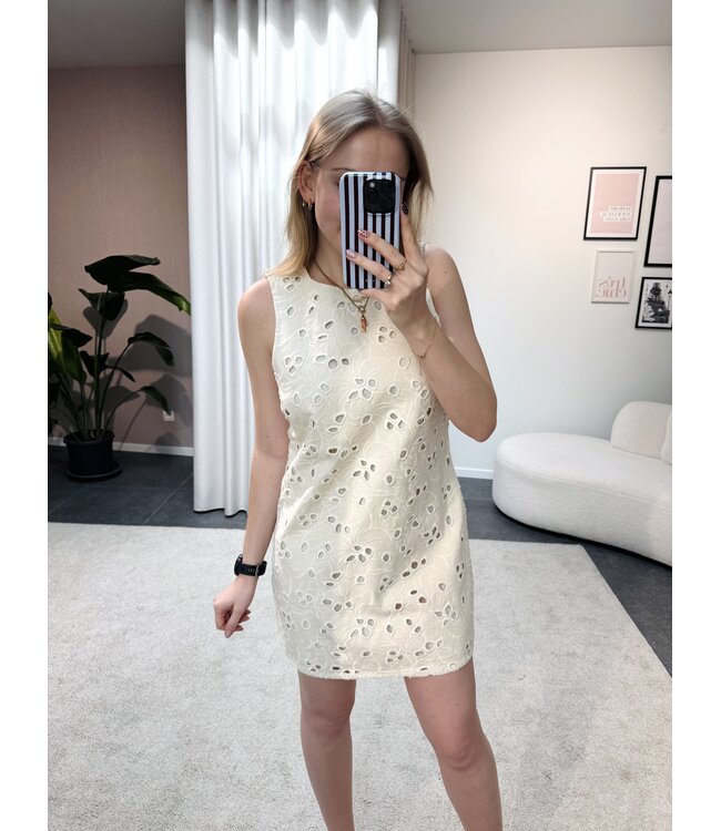 Nicky denim jurk beige