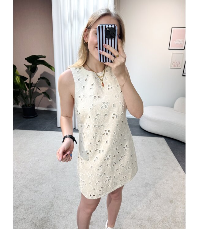 Nicky denim jurk beige