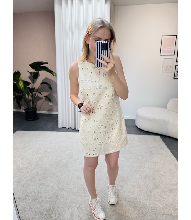 Nicky denim jurk beige