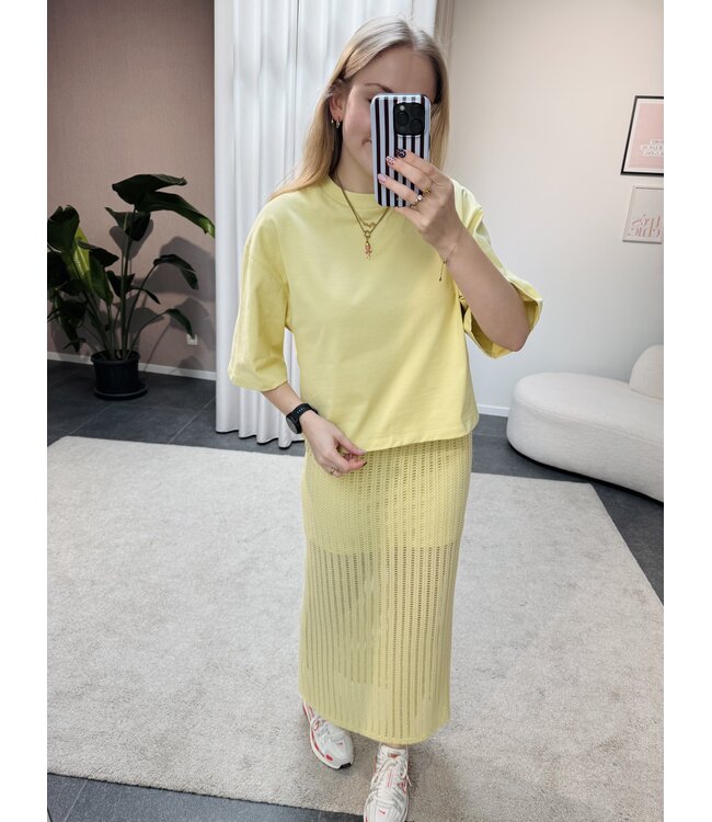 Suki crochet rok geel