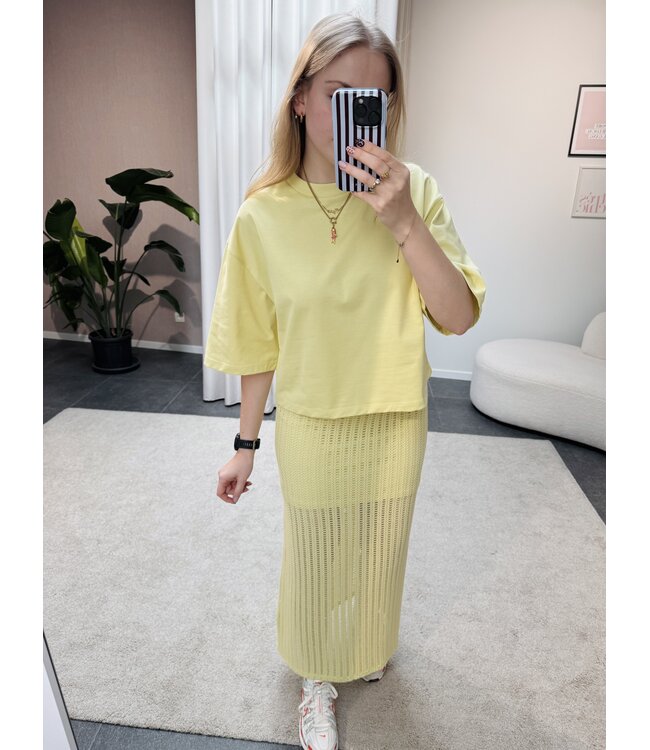 Suki crochet rok geel