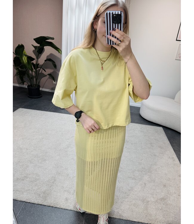 Suki crochet rok geel