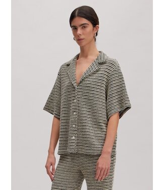 Karlotta crochet shirt crème-zwart