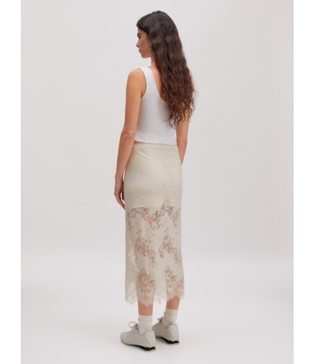 Sharon kanten rok crème