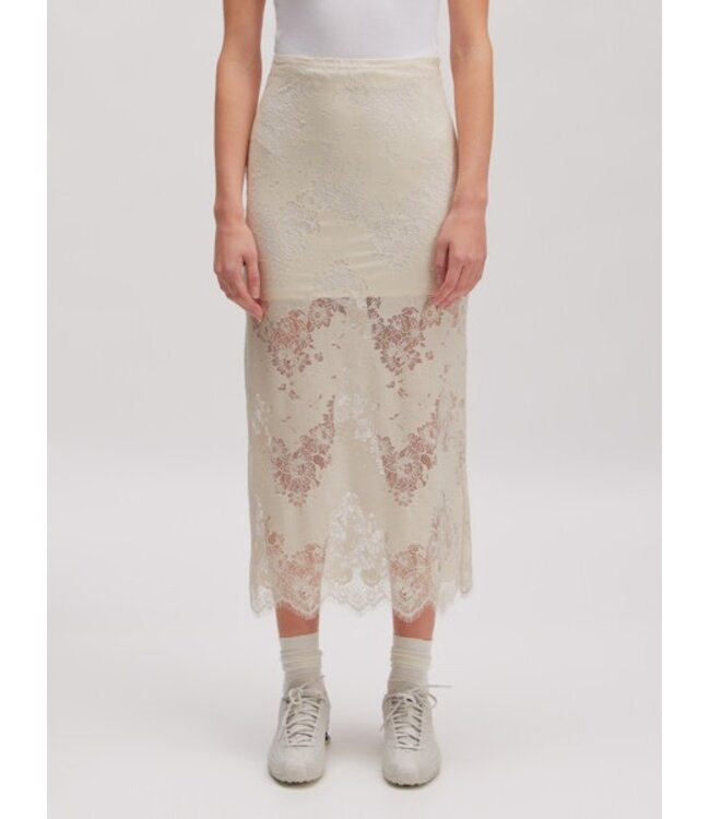 Sharon kanten rok crème