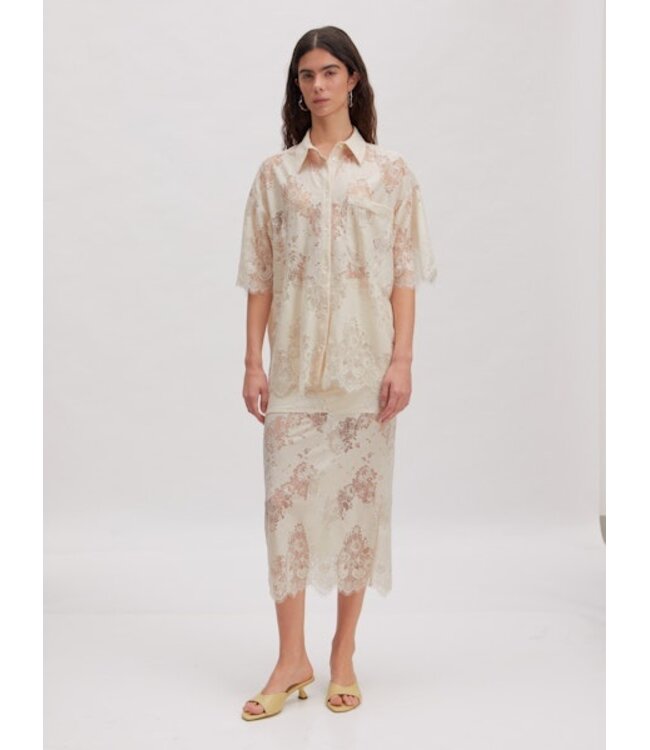 Bella kanten blouse crème