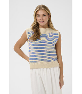 Riley pull crème-blauw