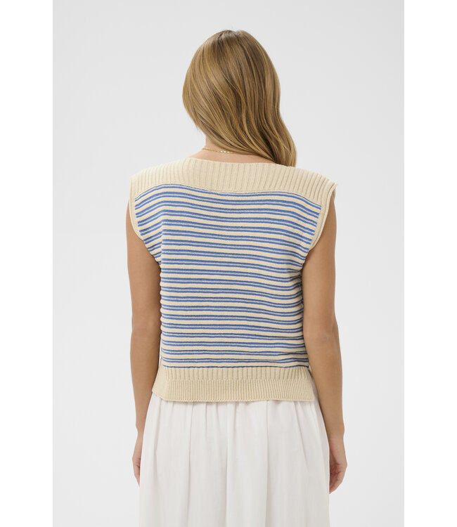 Riley pull crème-blauw