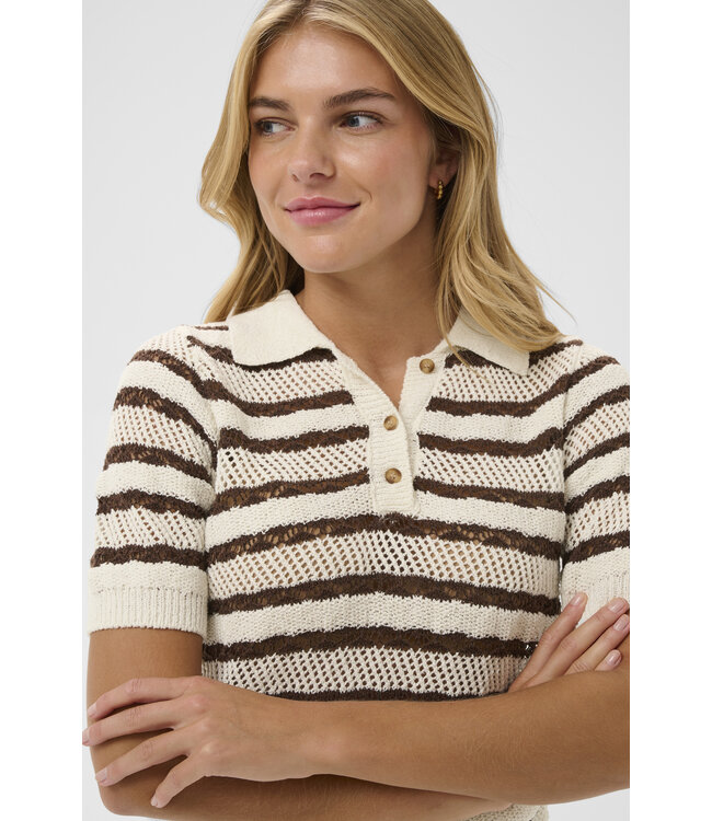 Rosetta polo crème-bruin