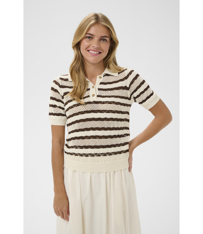 Rosetta polo crème-bruin