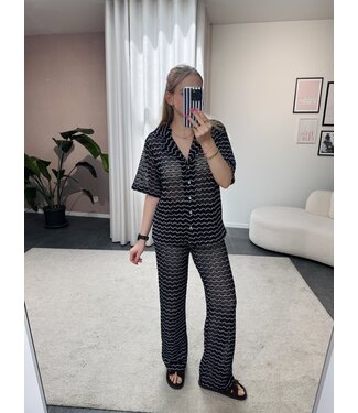 Karlotta crochet shirt donkerblauw