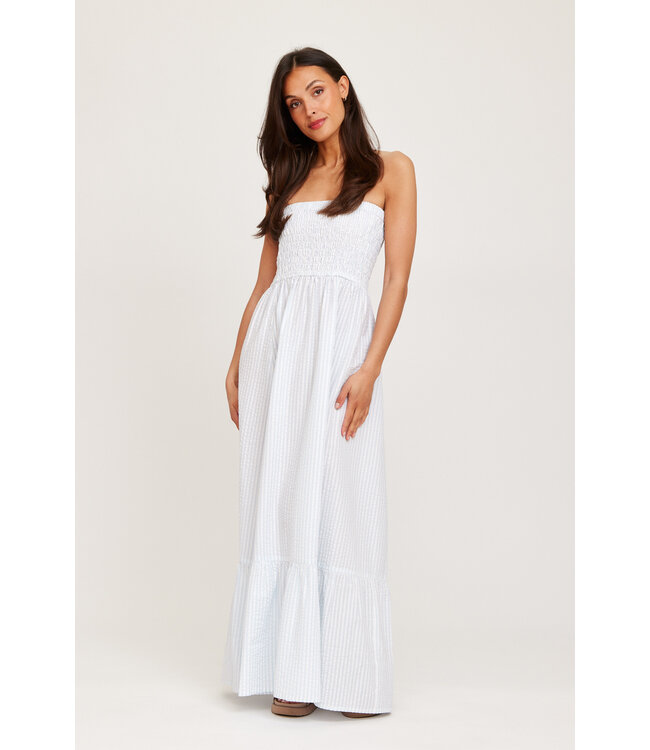 Maxine gestreepte jurk blauw