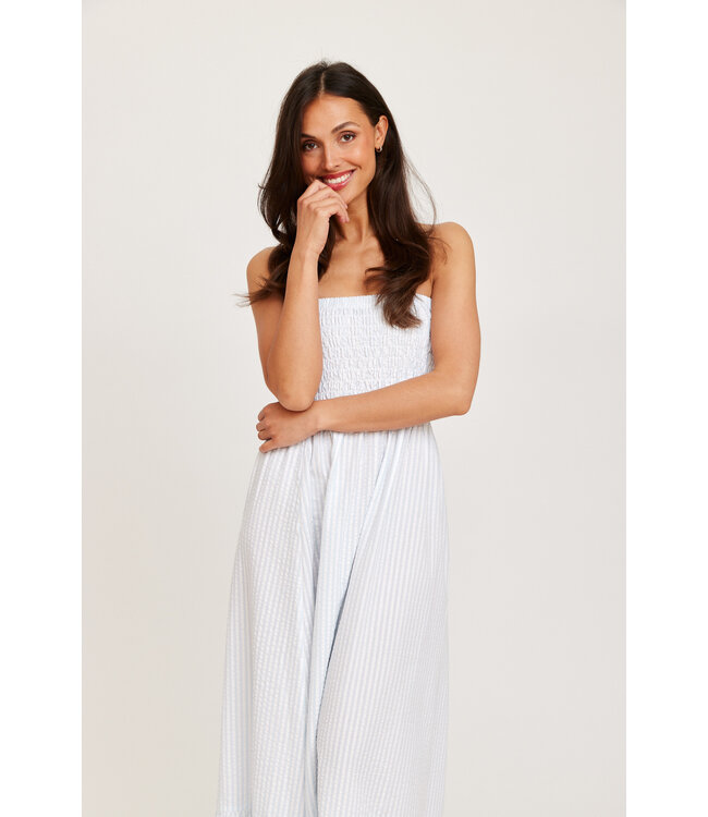 Maxine gestreepte jurk blauw