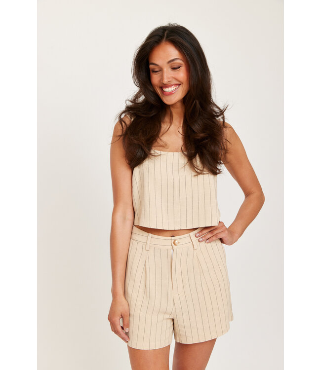 Janina linnen top beige