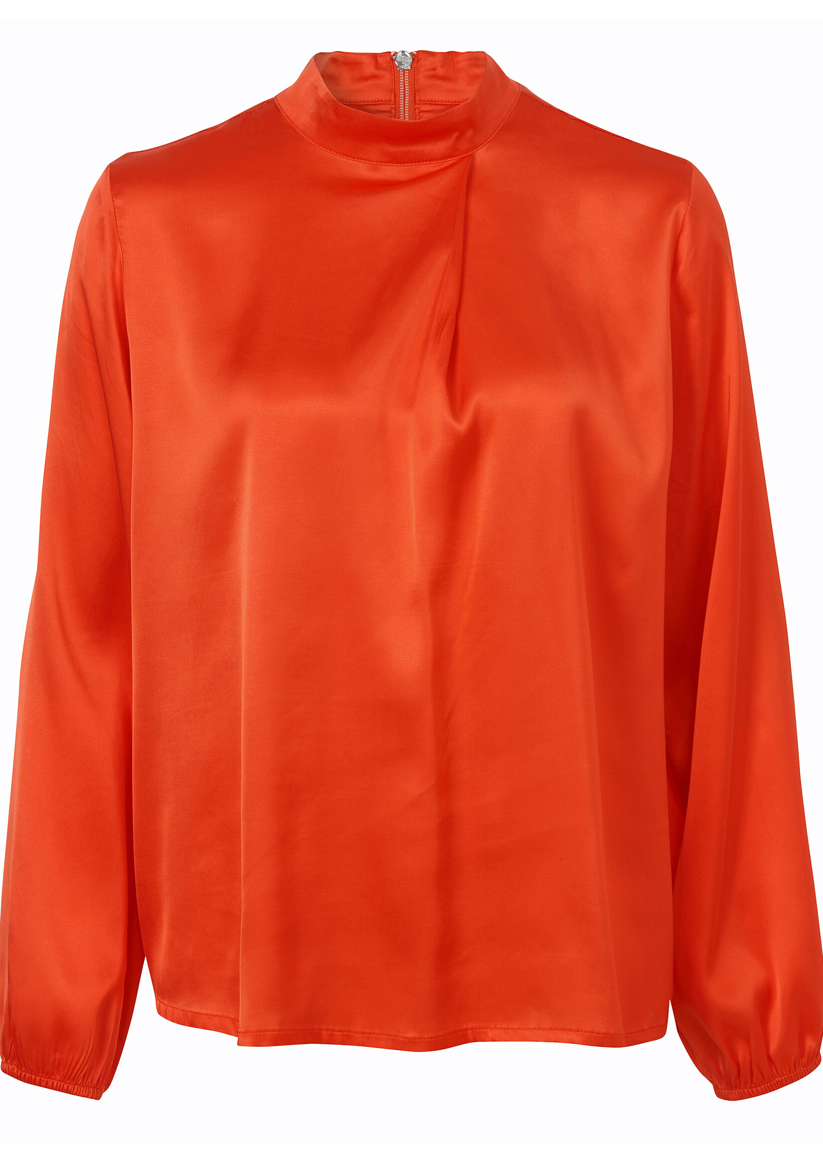 Eiszeit Eiszeit blouse met glans – stijlvolle plus size blouse in oranje viscosemix