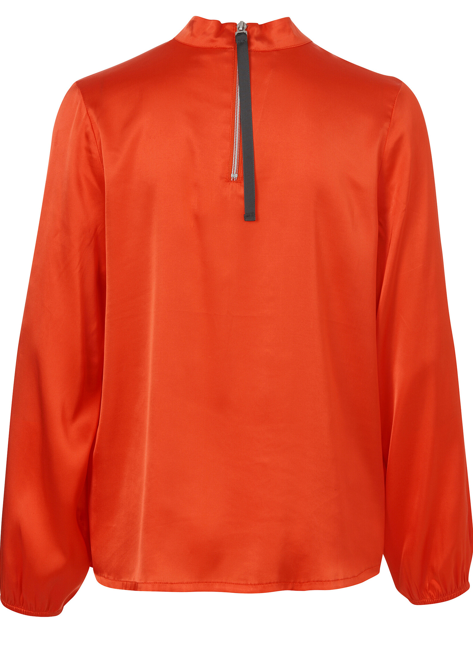 Eiszeit Eiszeit blouse met glans – stijlvolle plus size blouse in oranje viscosemix