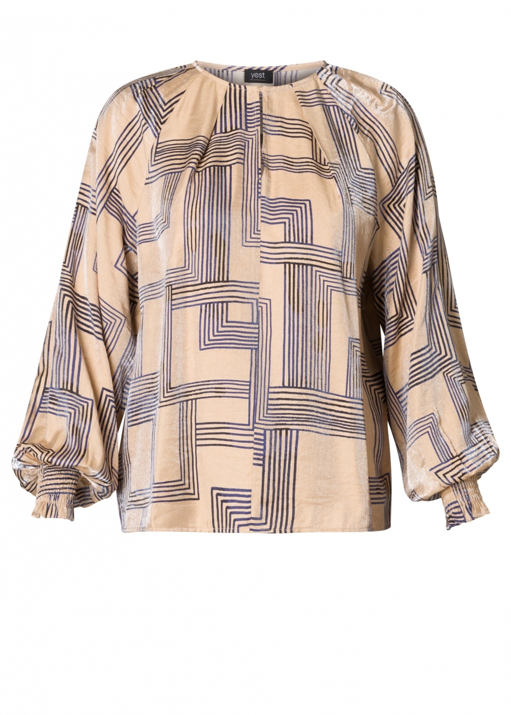 Yest Curve Yest Curve glansblouse Fleur – elegante blouse met grafische print