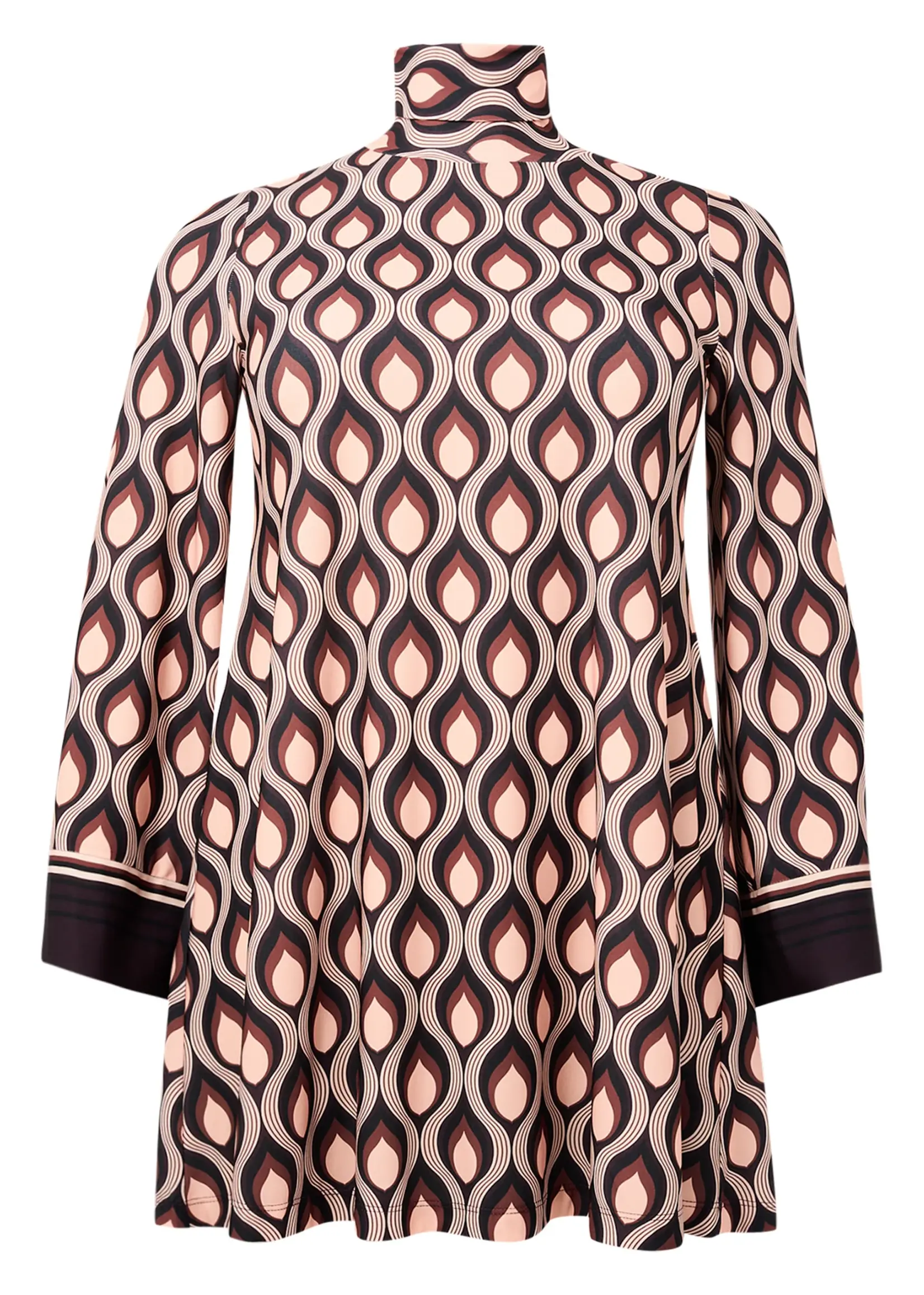 Yoek Yoek Tuniek Goccia – retro print, elegante col & wide bottom pasvorm