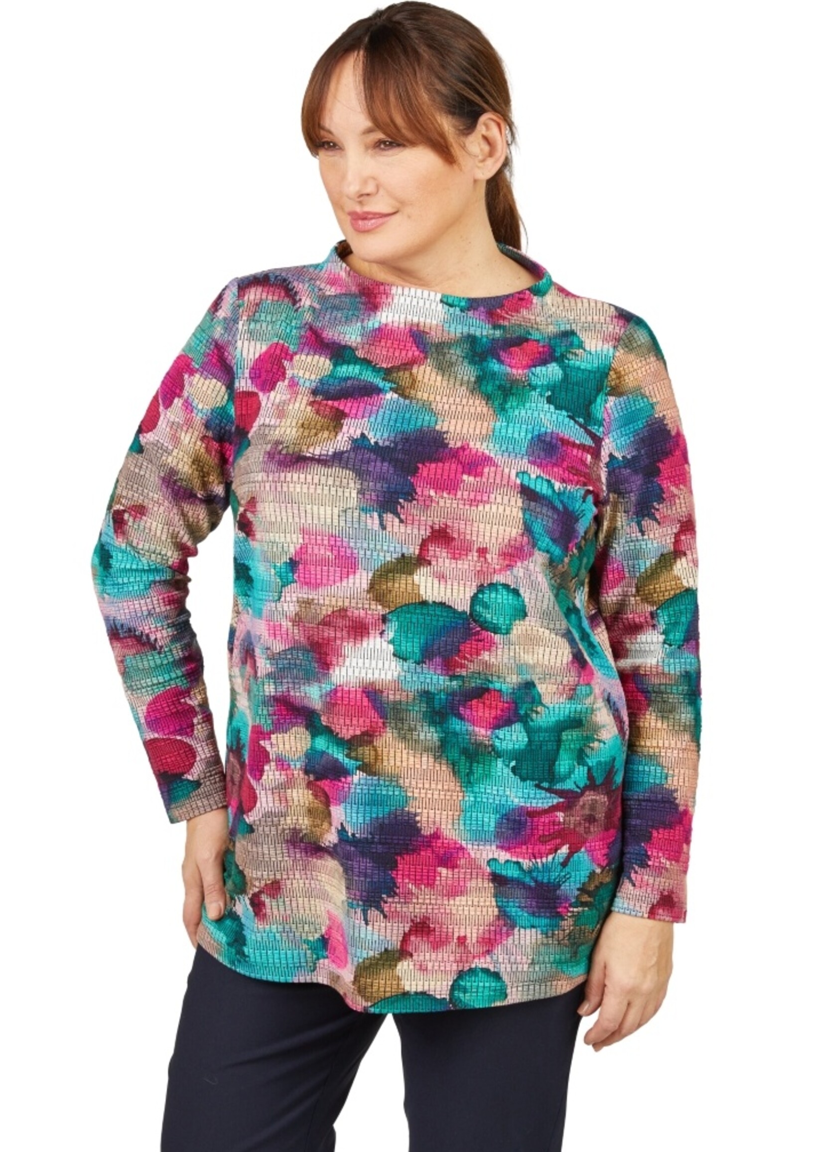 Mona Lisa Mona Lisa trui – stijlvolle viscosemix met zakken en opstaande kraag