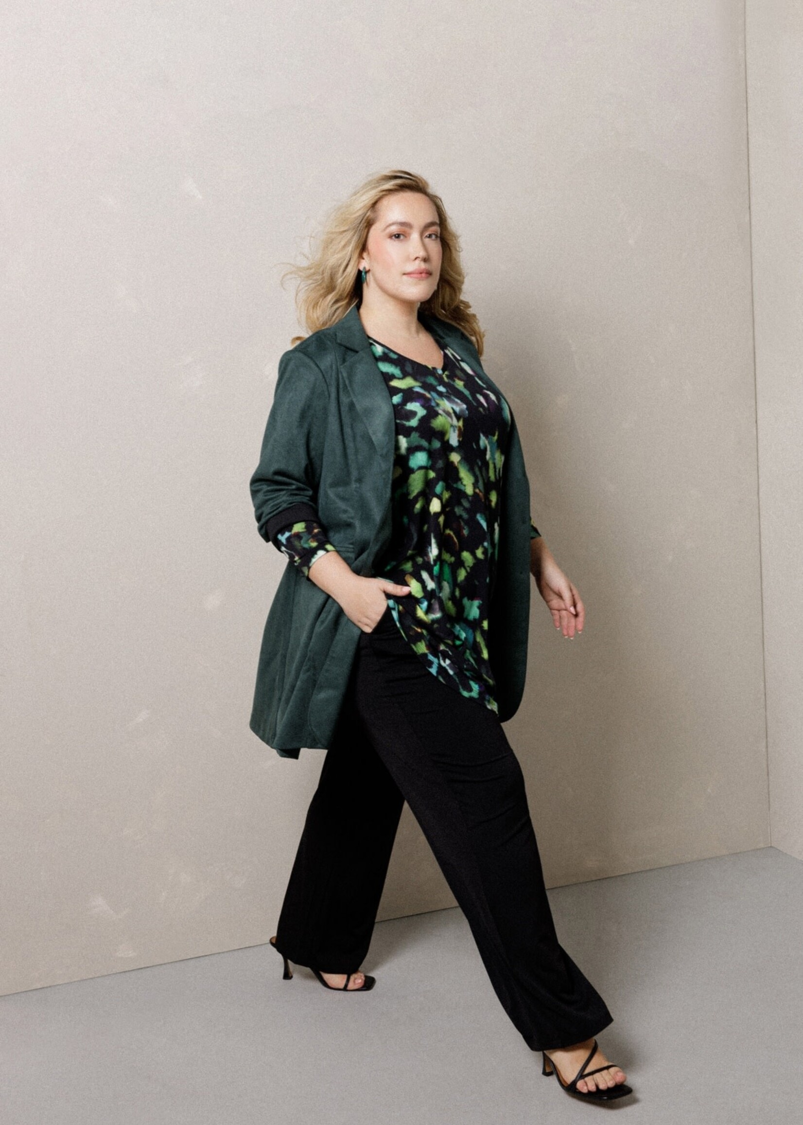 Colletta A-lijn Tuniek met V-hals en Lange Mouw