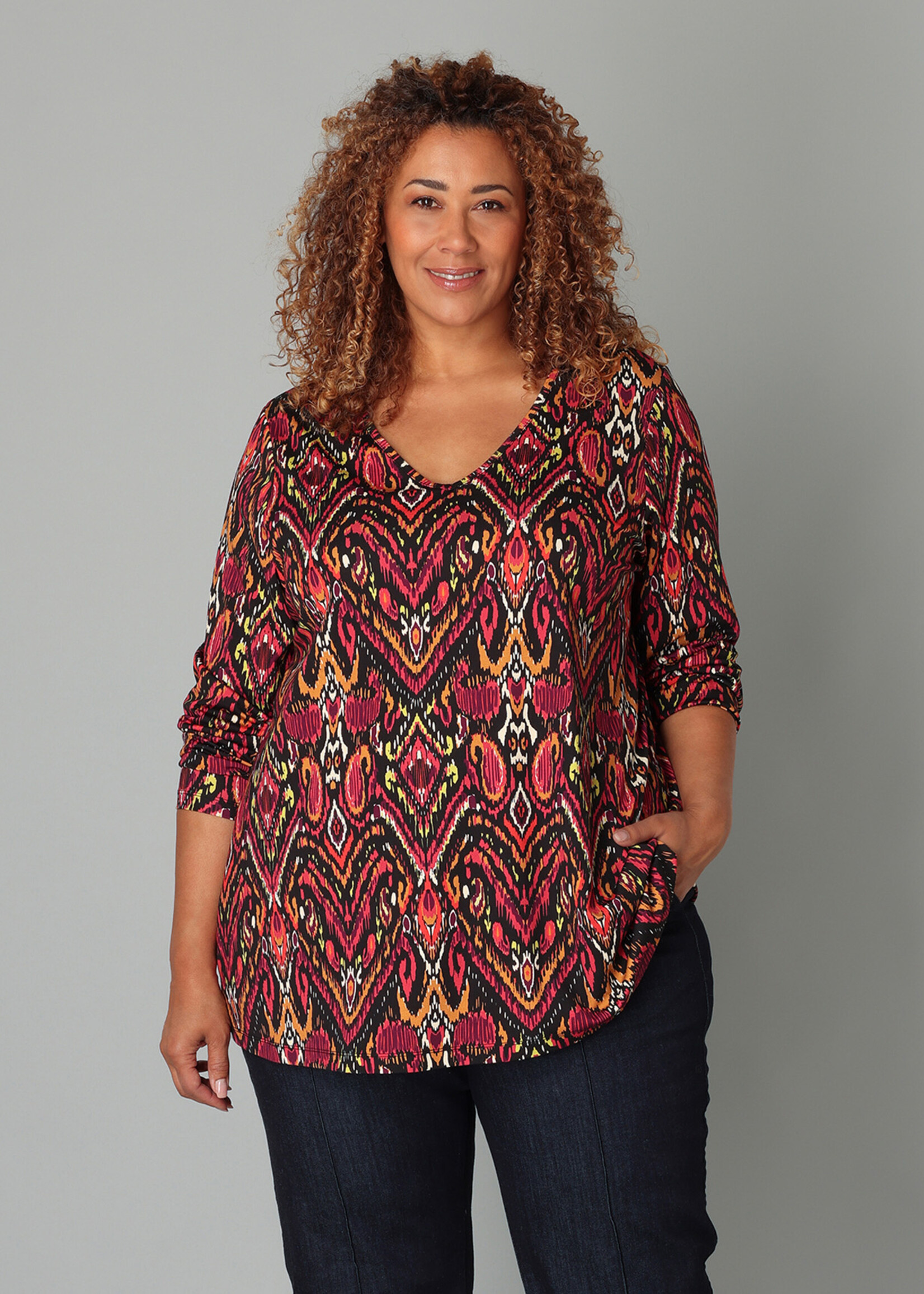 Colletta A-lijn Tuniek met ¾ Mouw en Flatterende Pasvorm