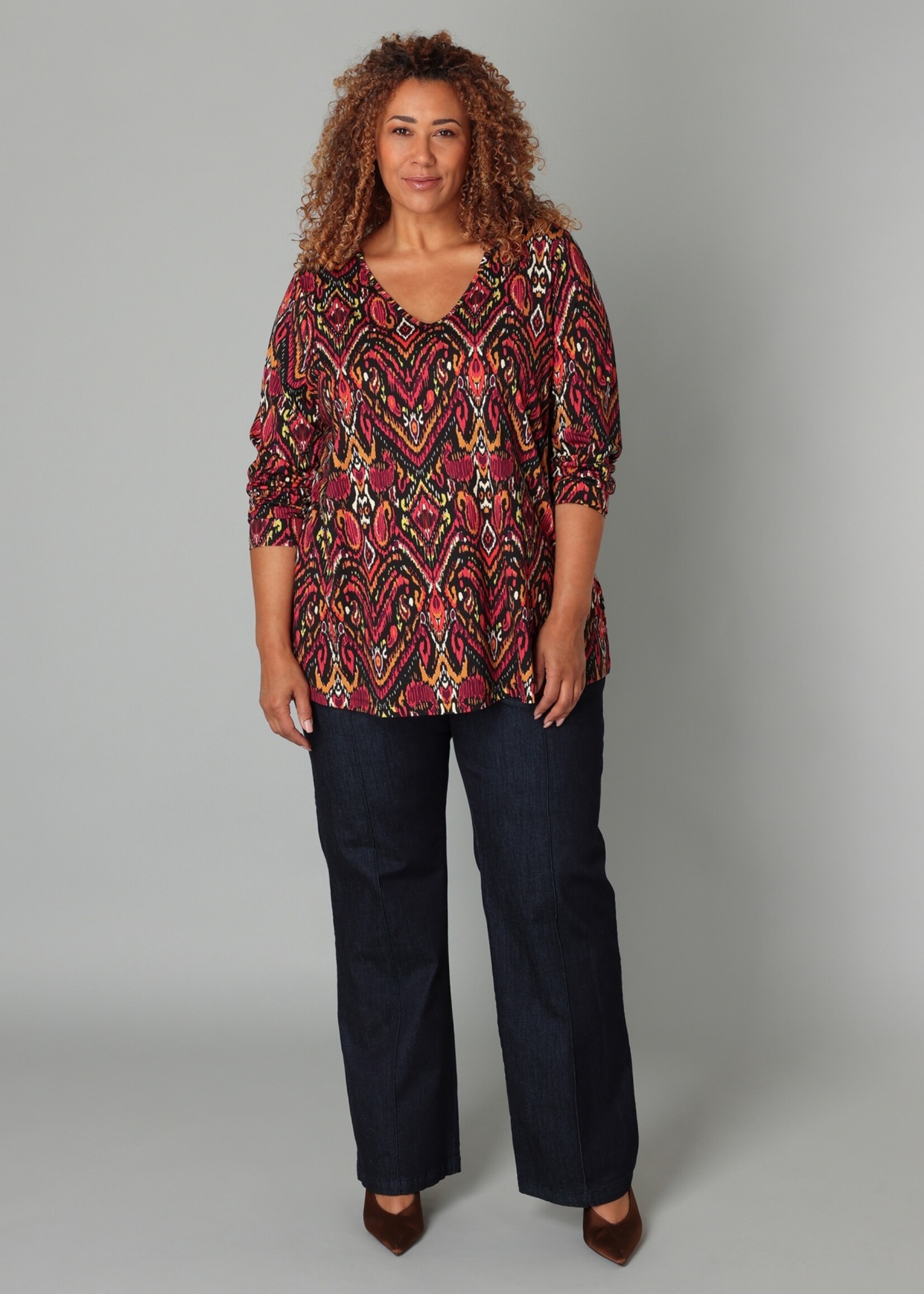 Colletta A-lijn Tuniek met ¾ Mouw en Flatterende Pasvorm