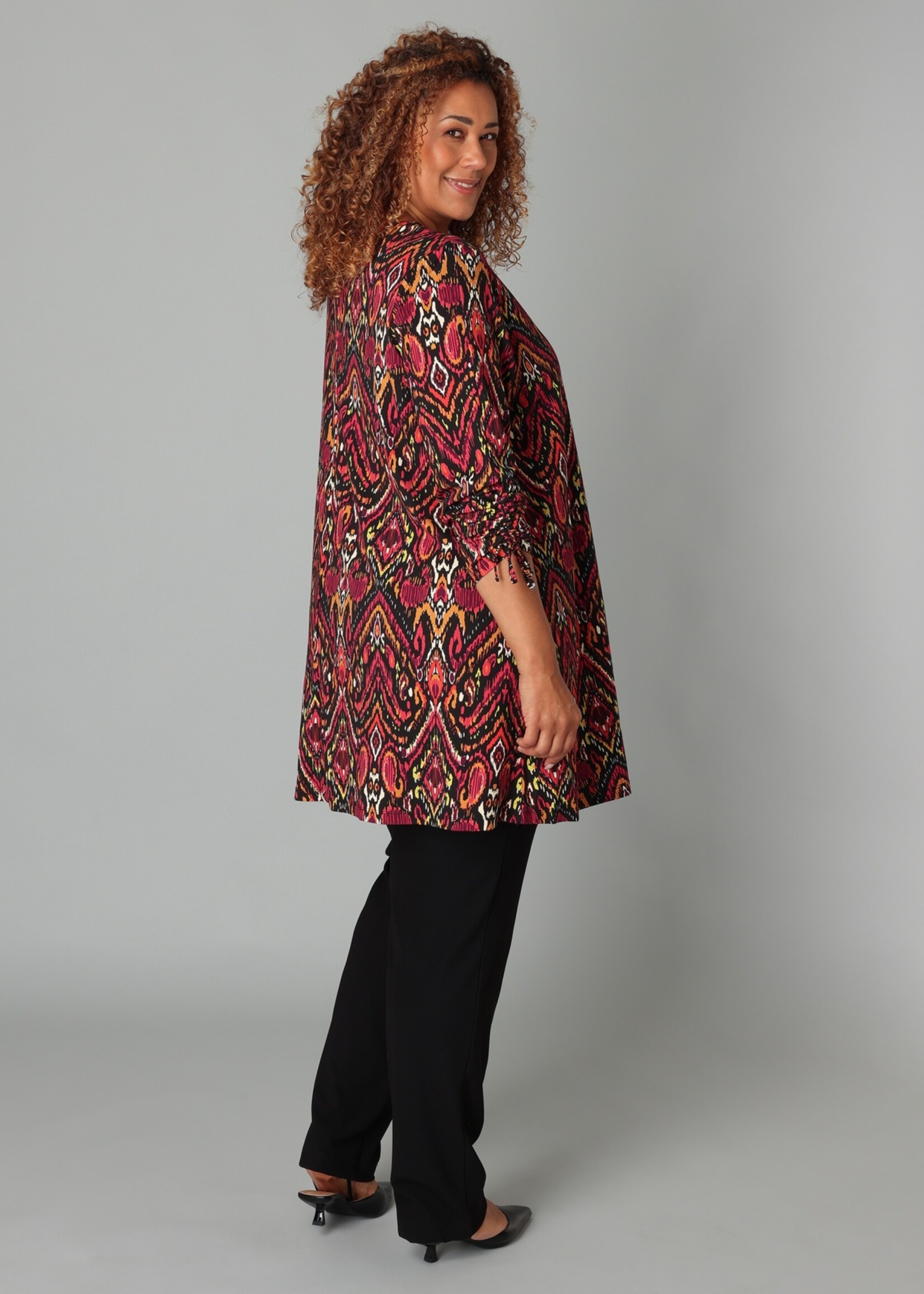 Colletta A-lijn Tuniek met V-hals en Verstelbare Lange Mouw