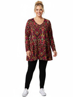 Colletta Colletta lang  Plus Size Tuniek – Elegant in Roodtinten