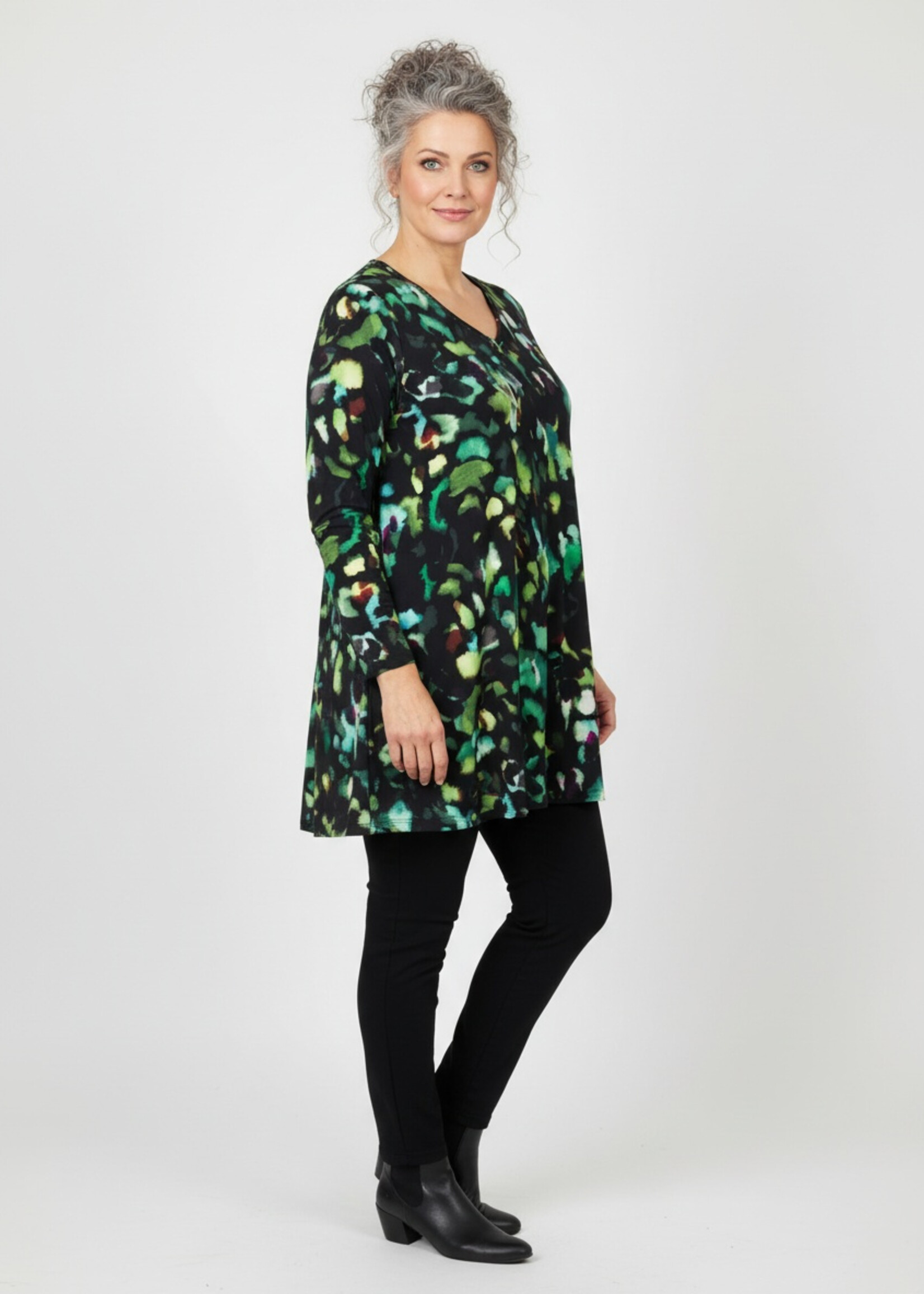 Colletta A-lijn Tuniek met V-hals en Lange Mouw