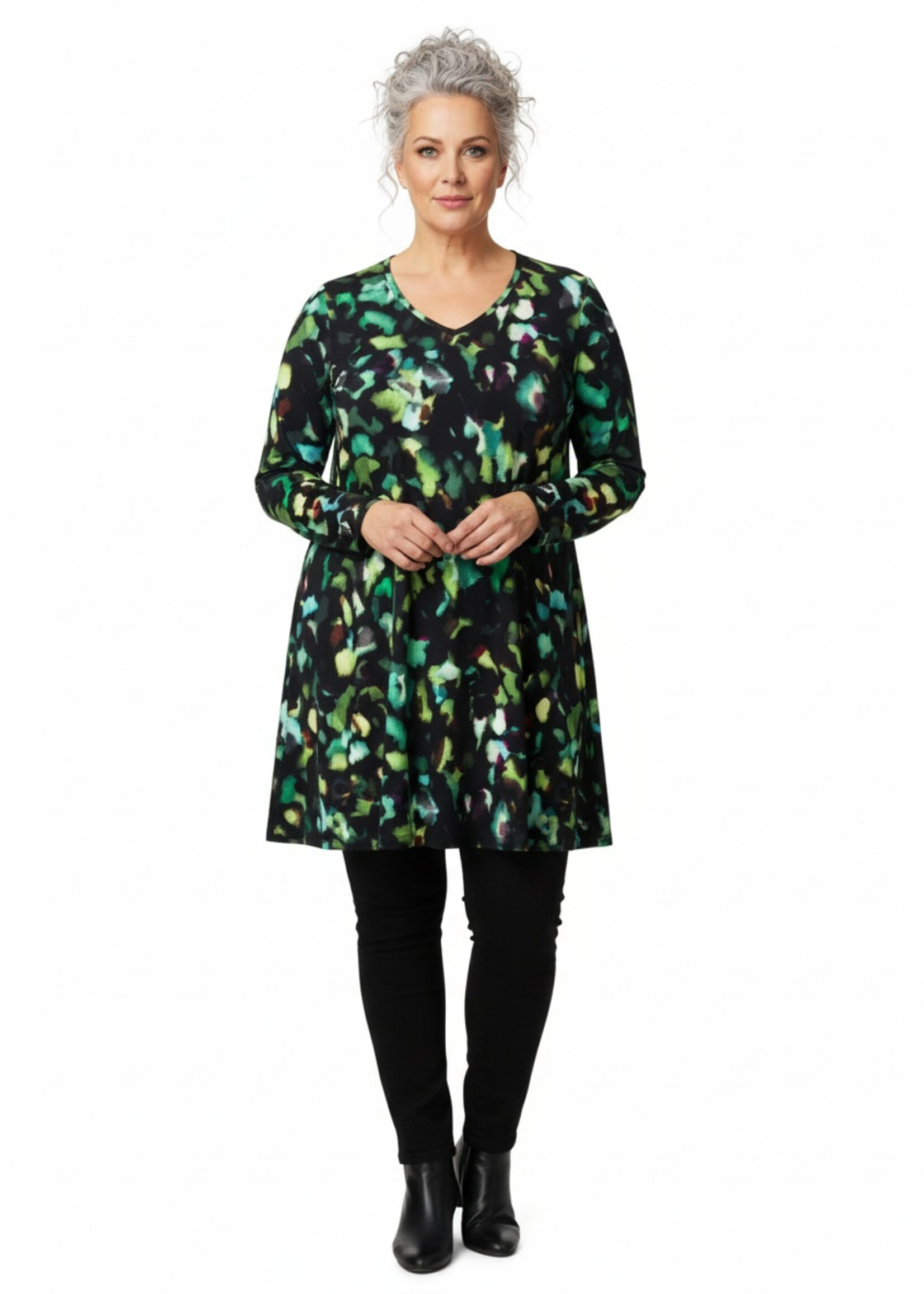 Colletta A-lijn Tuniek met V-hals en Lange Mouw