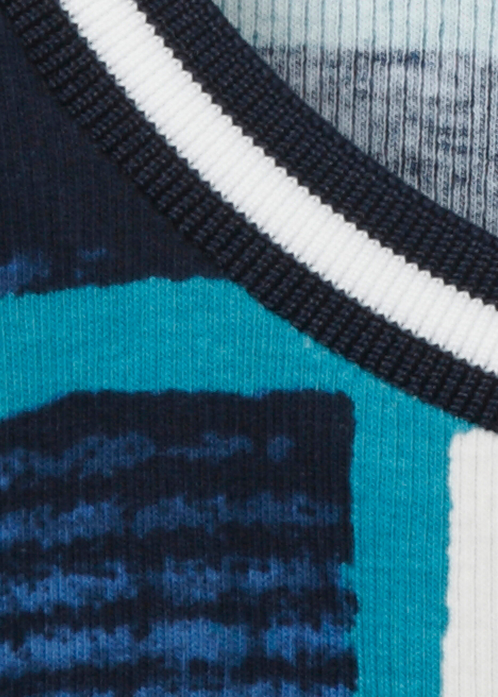 Via Appia Via Appia Due shirt in blauwtinten met sportieve halsafwerking